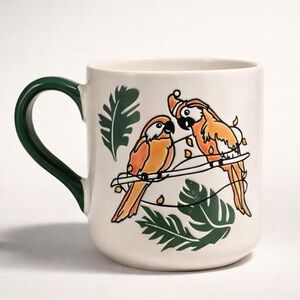 Eli & Ana Holiday Parrot Mug – Tropical Christmas Ceramic Coffee Cup New